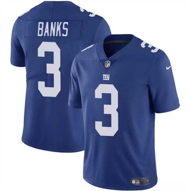 Men & Women & Youth New York Giants #3 Deonte Banks Blue Vapor Untouchable Limited Football Stitched Jersey->->NFL Jersey